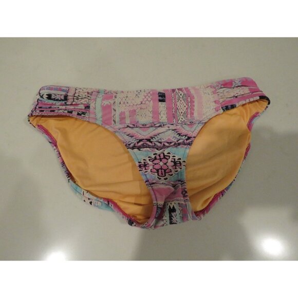 SEAFOLLY Beach Bazaar Persian Pink Patchwork Print Hipster Bikini Bottom Sz 8 - Picture 2 of 11